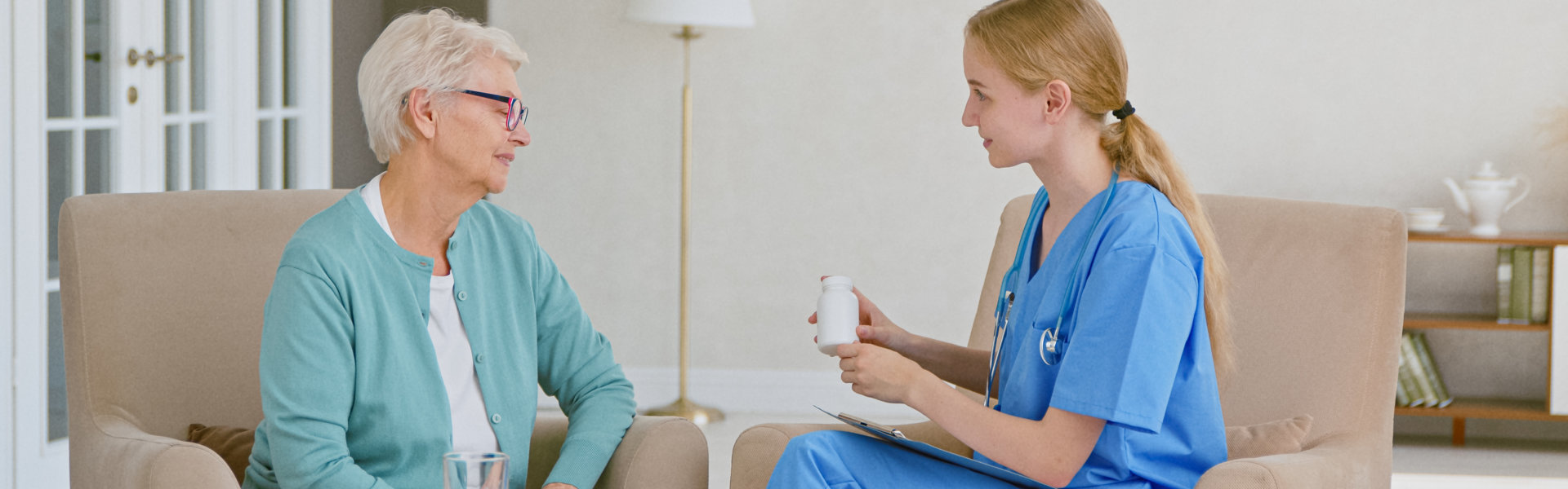 Caregiver and senior woman